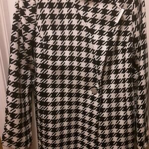 Dennis Basso Black and White Houndstooth Blazer